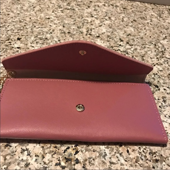 Dark Mauve Pink Tri-fold Wallet Tassel/heart - Picture 7 of 7